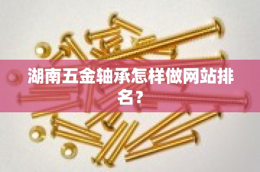 湖南五金轴承怎样做网站排名？