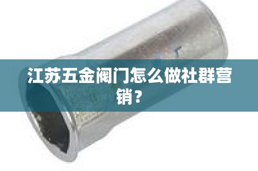 江苏五金阀门怎么做社群营销？