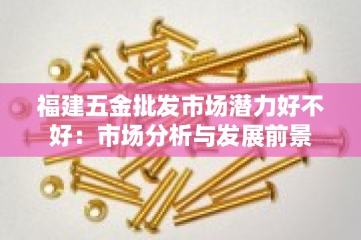 福建五金批发市场潜力好不好：市场分析与发展前景
