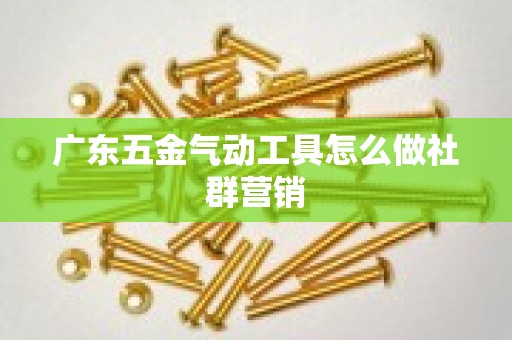 广东五金气动工具怎么做社群营销