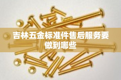 吉林五金标准件售后服务要做到哪些