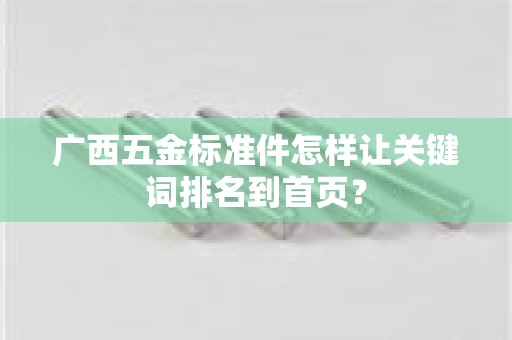 广西五金标准件怎样让关键词排名到首页？
