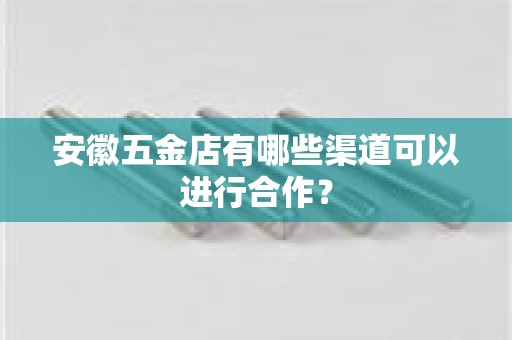 安徽五金店有哪些渠道可以进行合作？